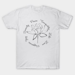 Serenity Tranquility Lotus (Smoke Grey) T-Shirt